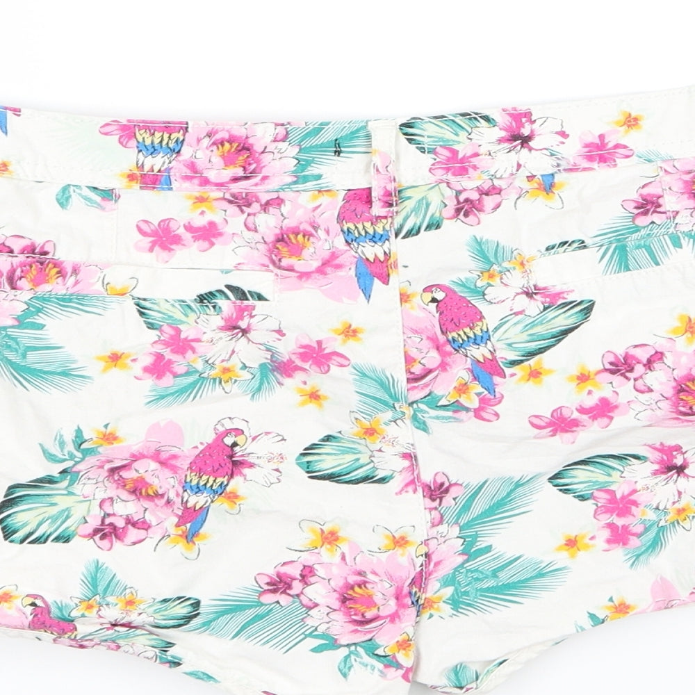 F&F Womens  Floral Denim Cargo Shorts Size 10