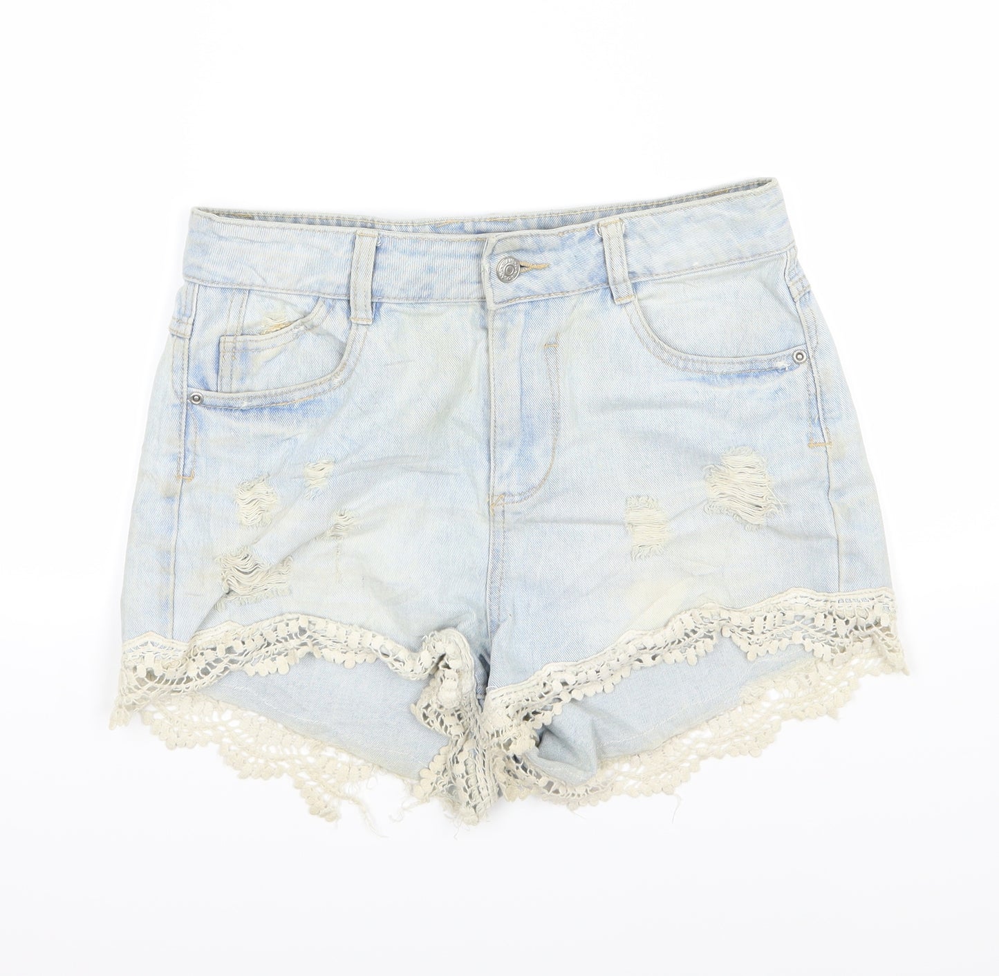 Denim & Co. Womens Blue  Denim Mom Shorts Size 12