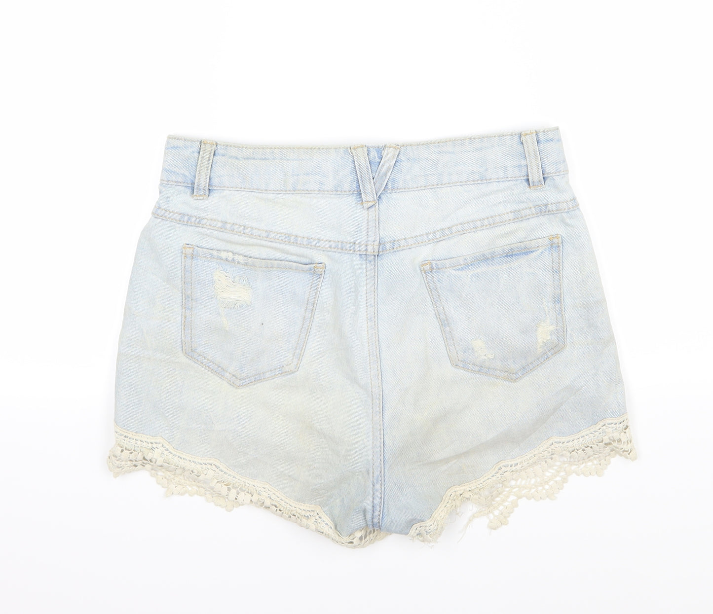 Denim & Co. Womens Blue  Denim Mom Shorts Size 12