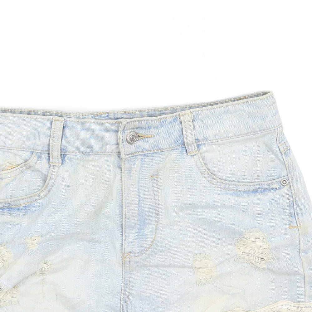 Denim & Co. Womens Blue  Denim Mom Shorts Size 12