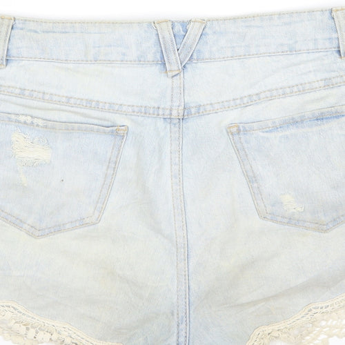 Denim & Co. Womens Blue  Denim Mom Shorts Size 12