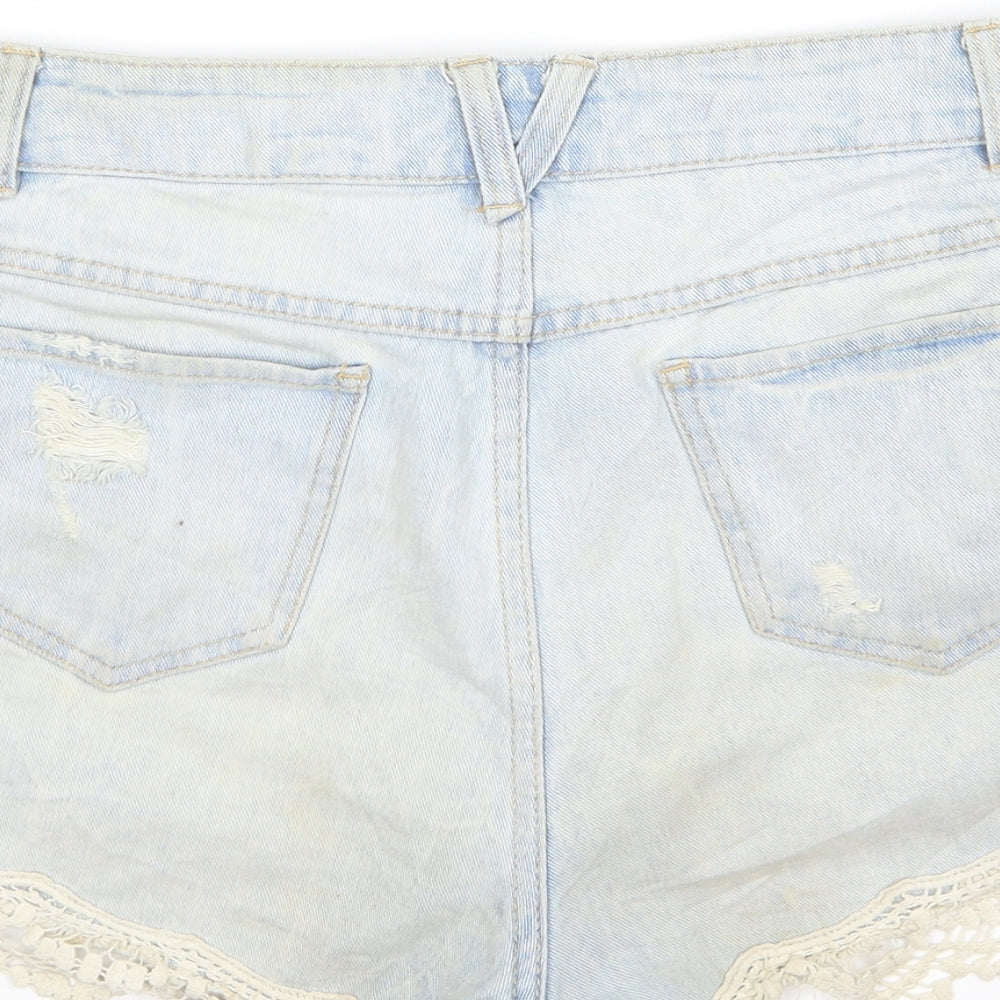 Denim & Co. Womens Blue  Denim Mom Shorts Size 12