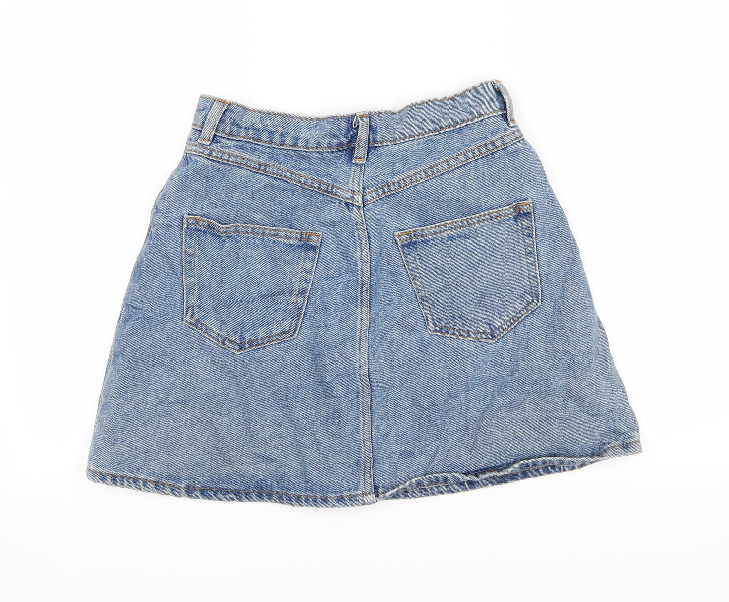 Monki Womens Blue  Denim A-Line Skirt Size 10