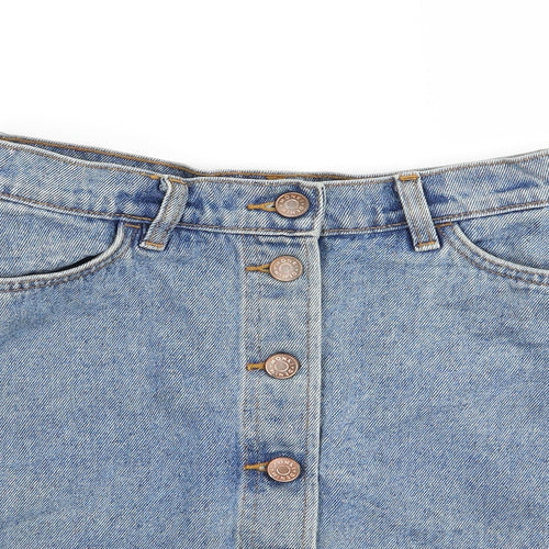 Monki Womens Blue  Denim A-Line Skirt Size 10