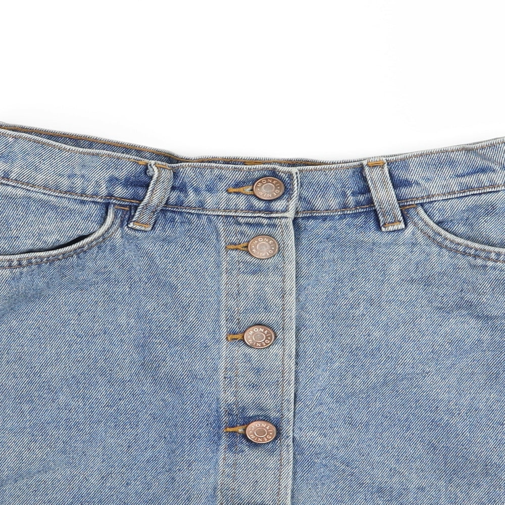 Monki Womens Blue  Denim A-Line Skirt Size 10