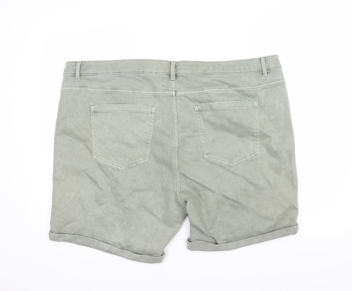 Marks and Spencer Womens Green  Denim Boyfriend Shorts Size 24