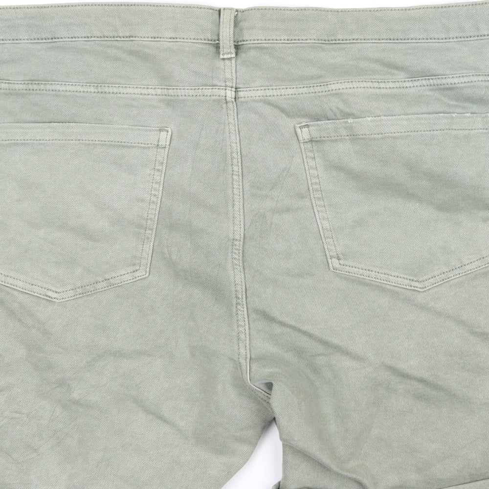 Marks and Spencer Womens Green  Denim Boyfriend Shorts Size 24