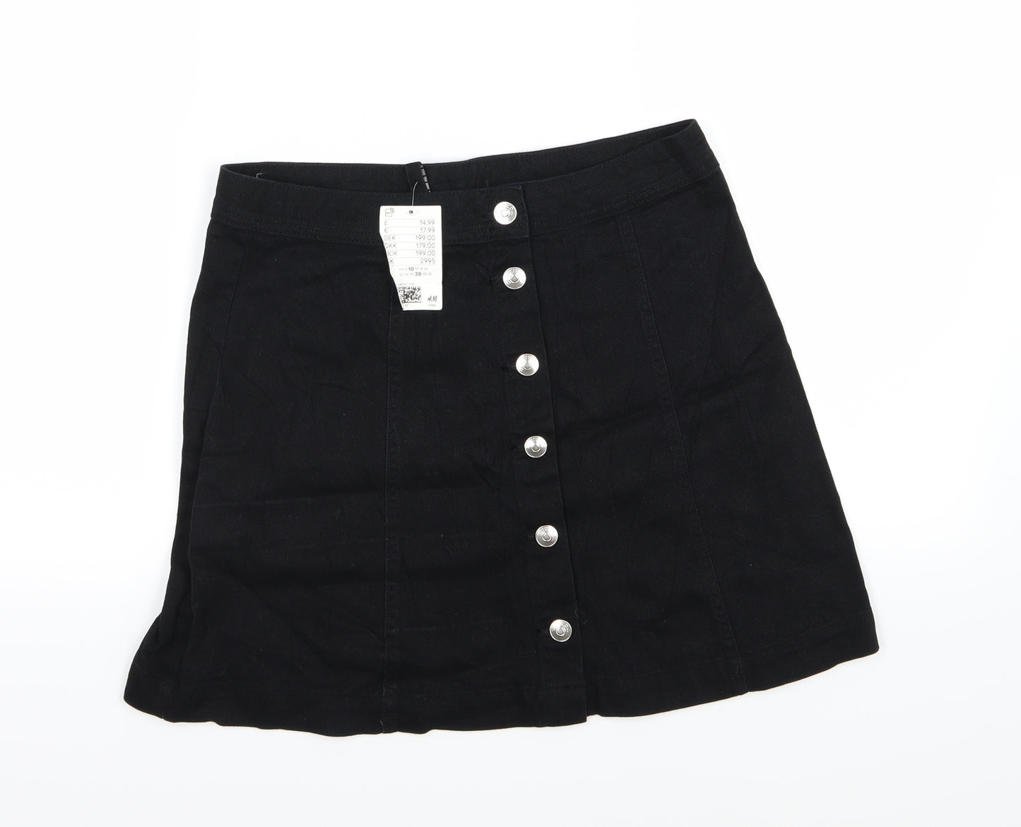 Divided by H&M Womens Black  Denim A-Line Skirt Size 10