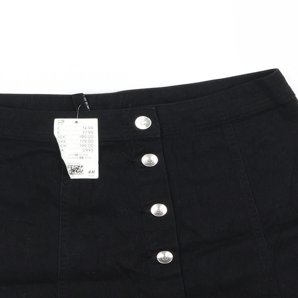 Divided by H&M Womens Black  Denim A-Line Skirt Size 10
