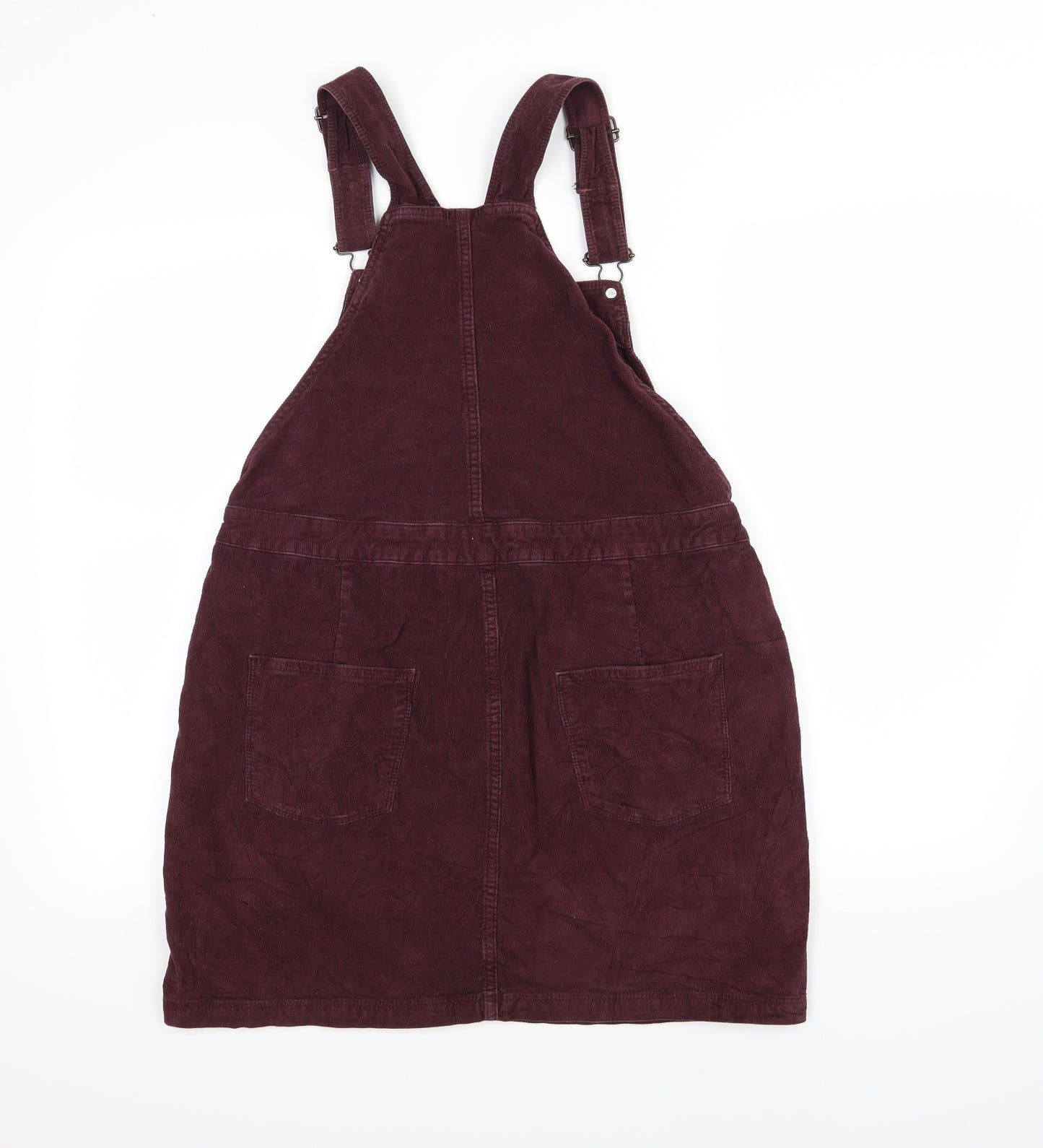 Fat Face Womens Purple  Corduroy Pinafore/Dungaree Dress  Size 14  - Burgundy