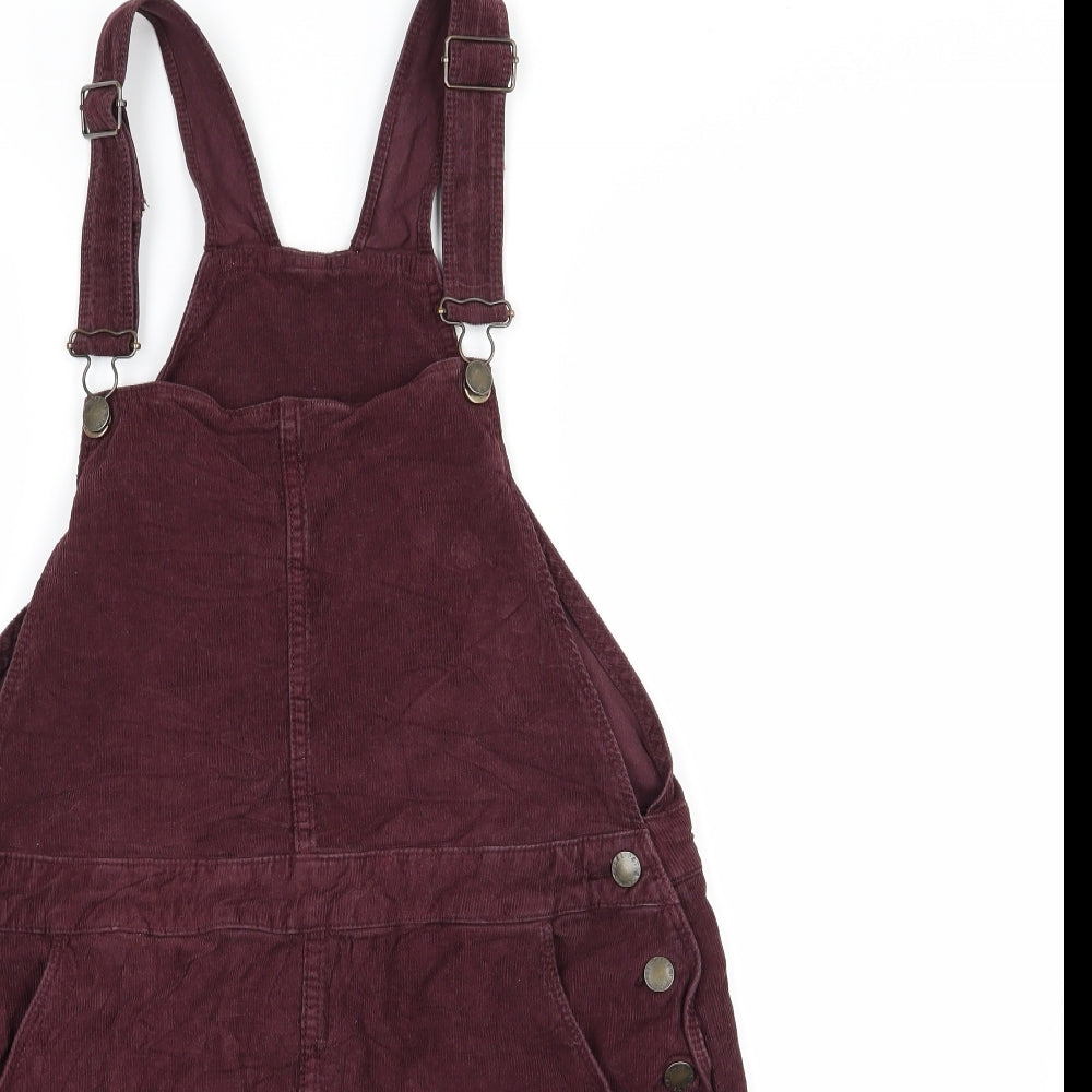 Fat Face Womens Purple  Corduroy Pinafore/Dungaree Dress  Size 14  - Burgundy