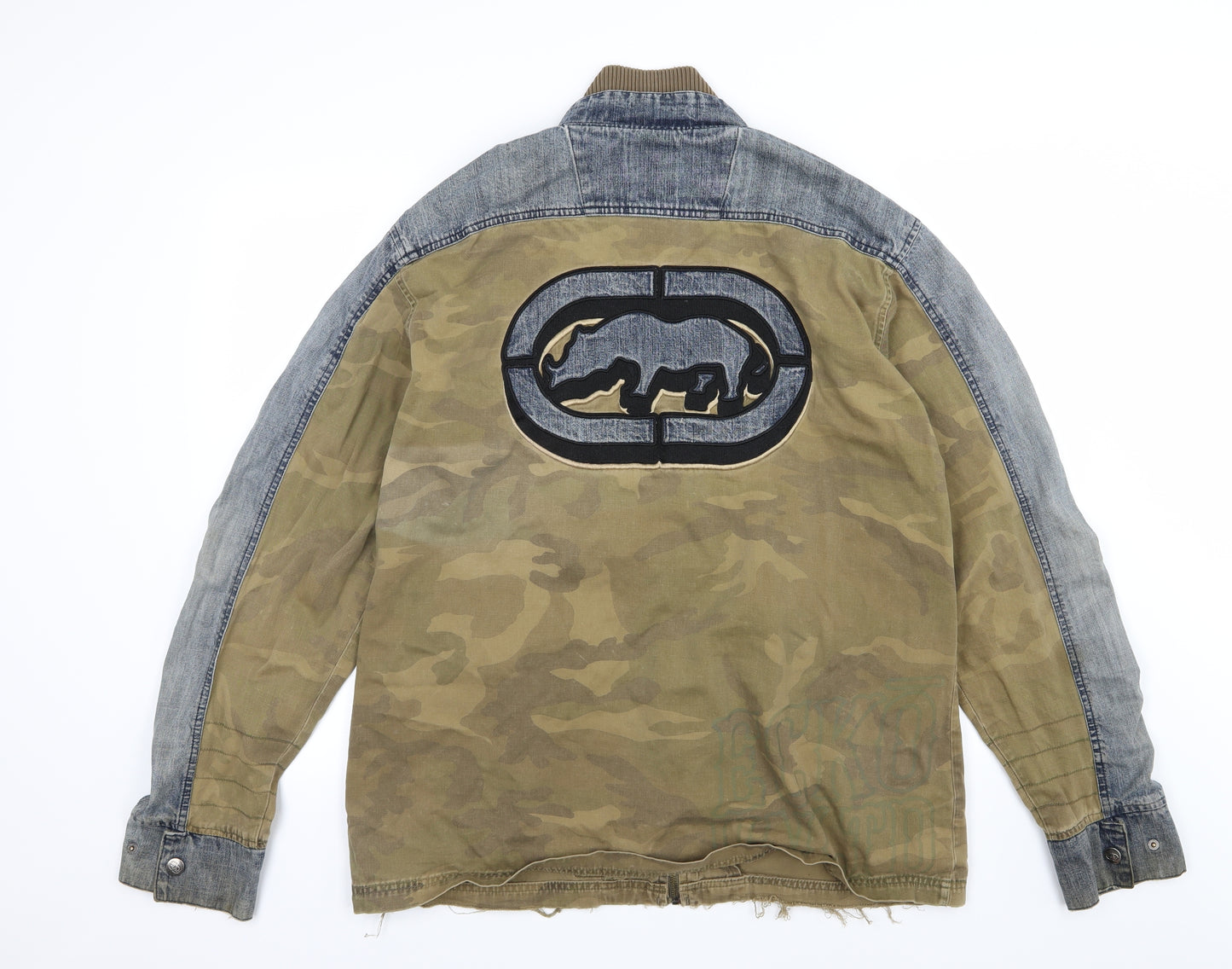 Ecko Unltd. Mens Brown Camouflage Denim Jacket  Size XL