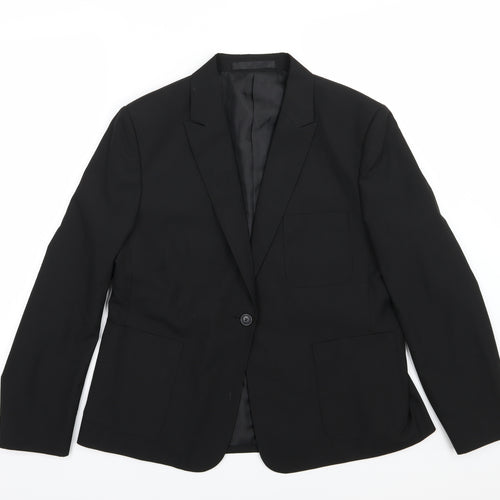 Marks and Spencer Girls Black  Rayon Jacket Blazer   - School