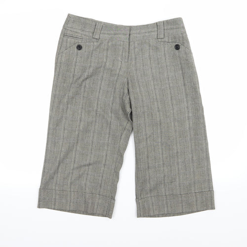 Select Womens Grey Striped Rayon Cut-Off Shorts Size 10