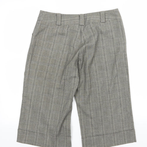 Select Womens Grey Striped Rayon Cut-Off Shorts Size 10