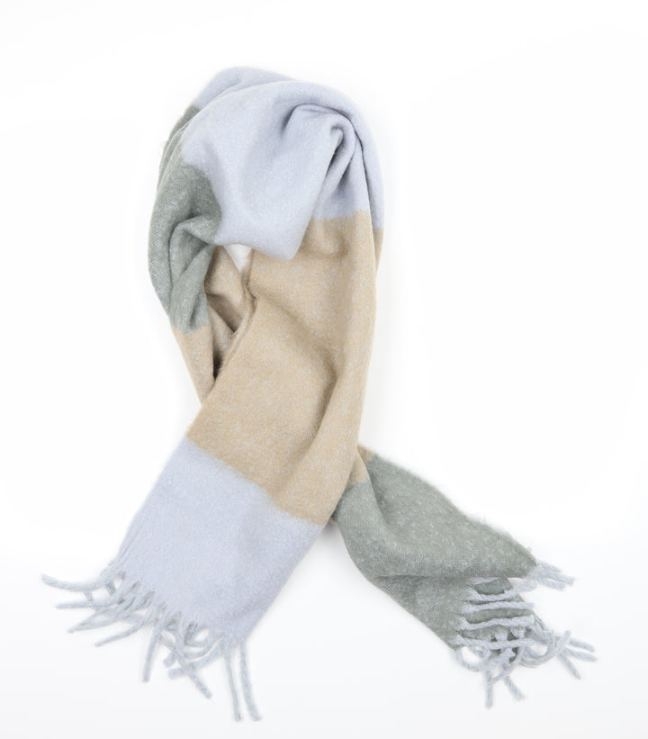 Luxe Womens Multicoloured Striped Knit Scarf