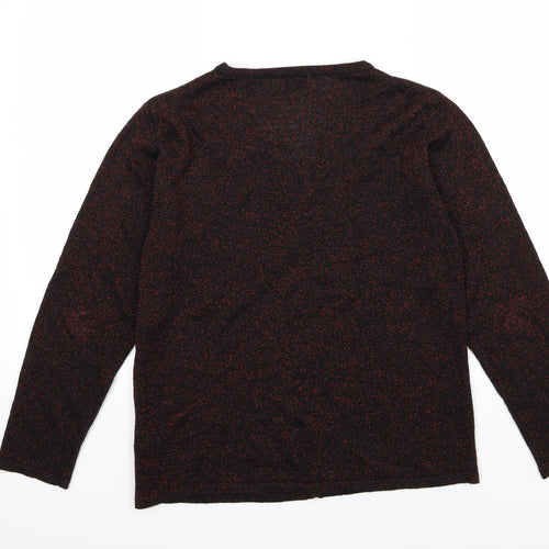 Bonmarché Womens Black Floral Knit Cardigan Jumper Size S