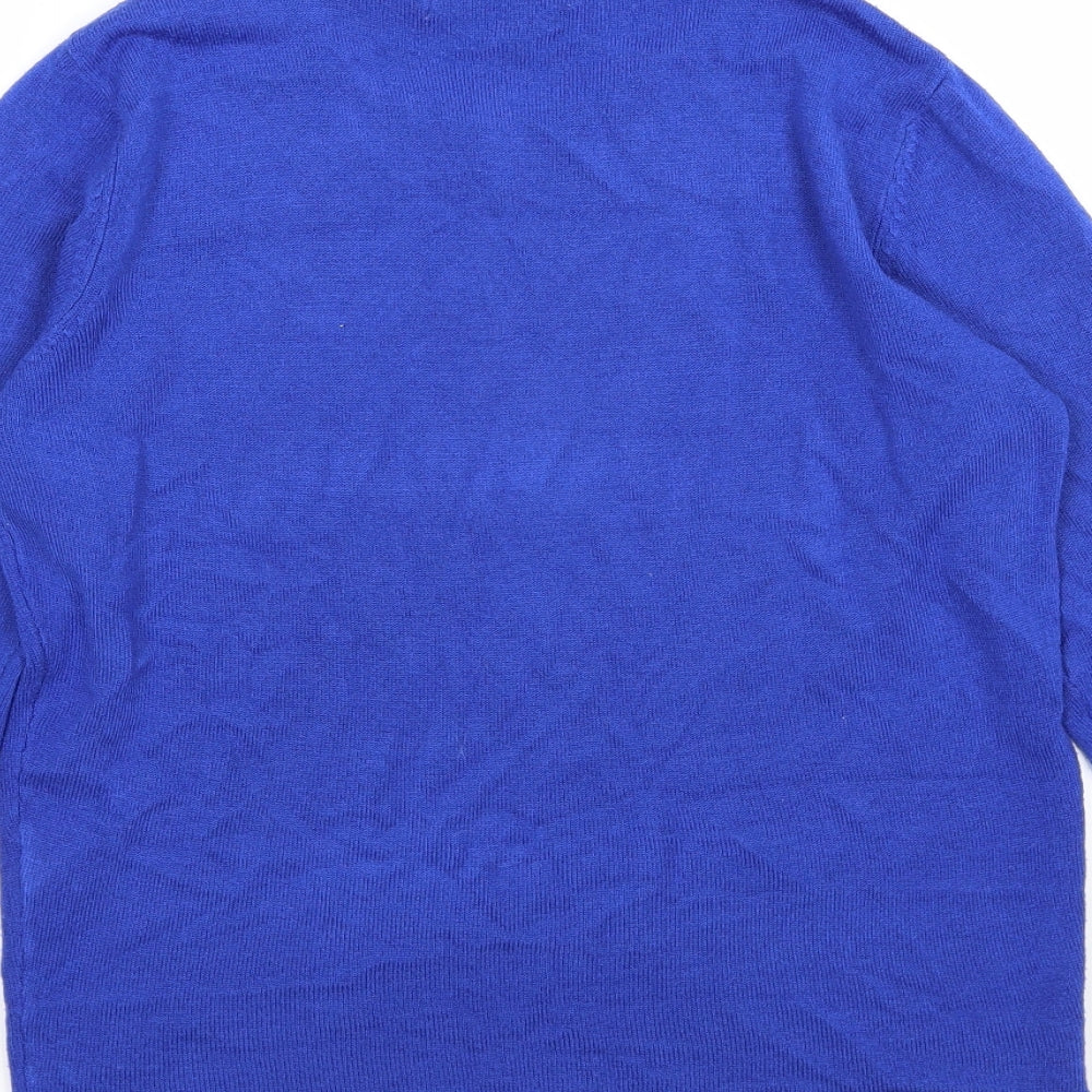 Pure & Natural Womens Blue  Knit Pullover Jumper Size 10  - beaded