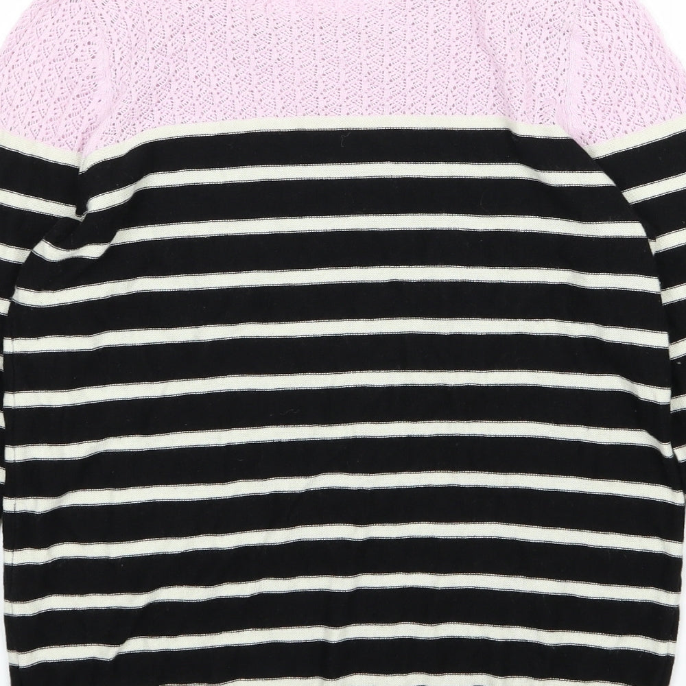 Oasis Womens Black Striped Knit Pullover Jumper Size S