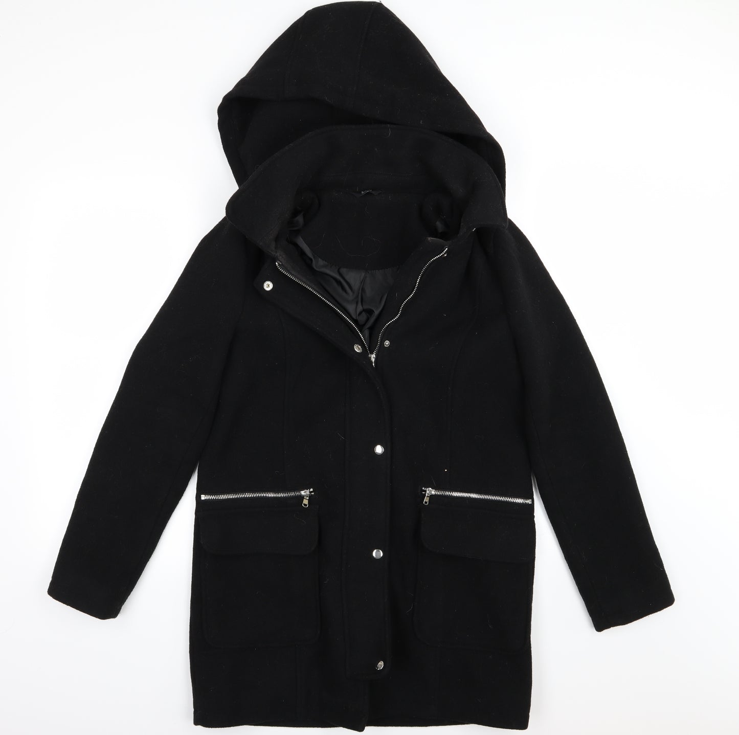 F&F Womens Black   Overcoat Coat Size 10