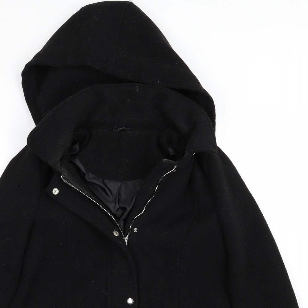 F&F Womens Black   Overcoat Coat Size 10
