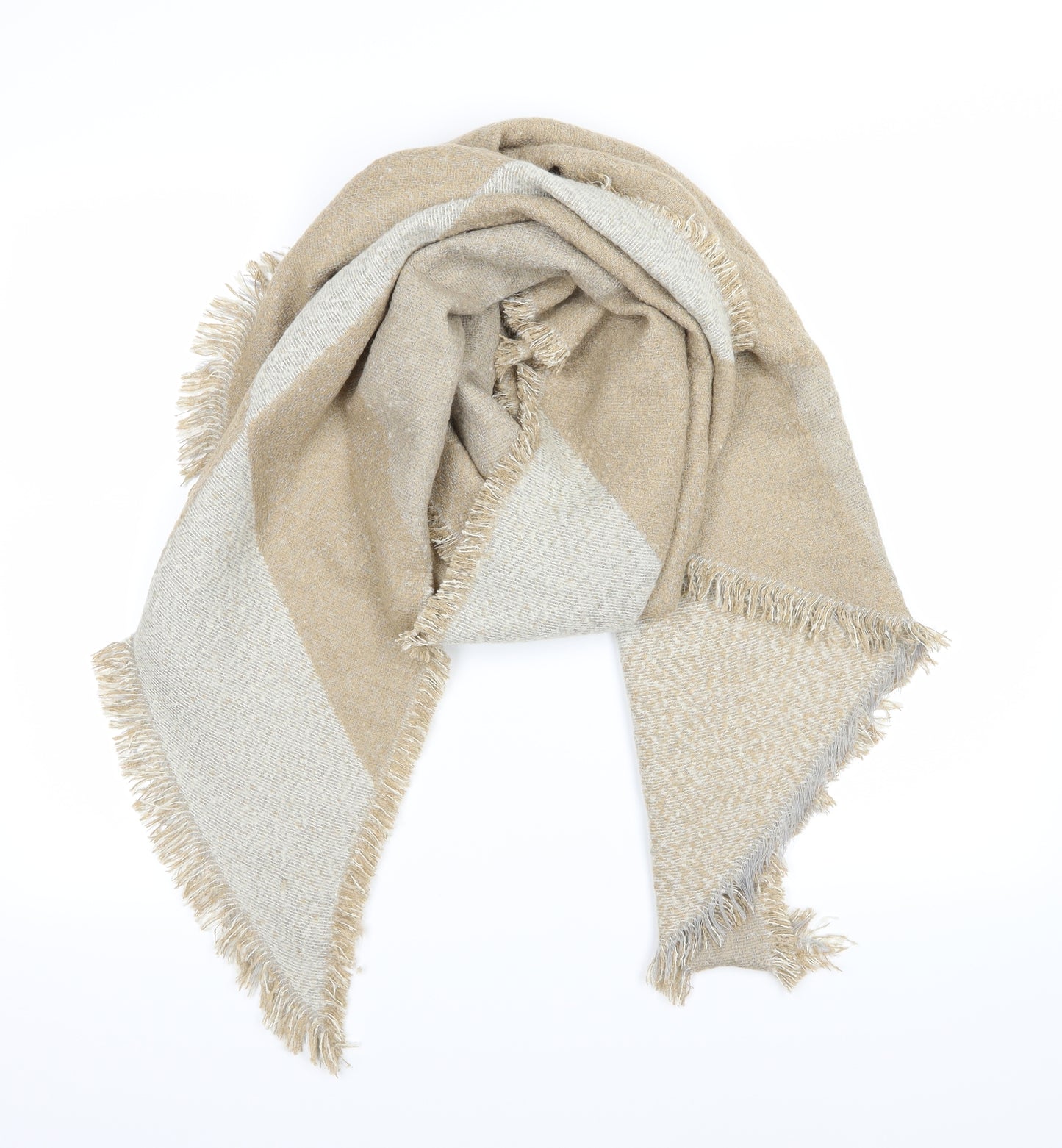 Preworn Womens Brown Striped Knit  Scarf