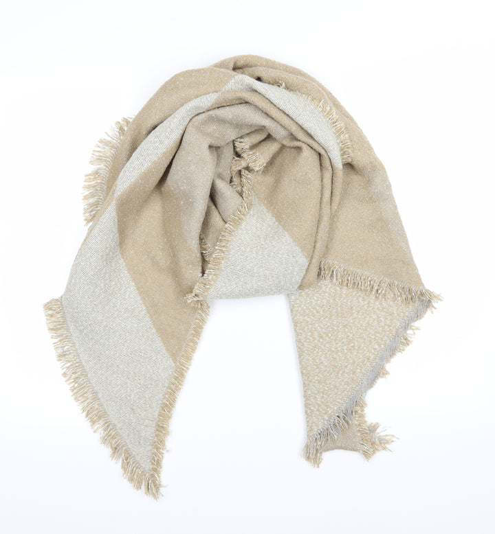 Preworn Womens Brown Striped Knit  Scarf