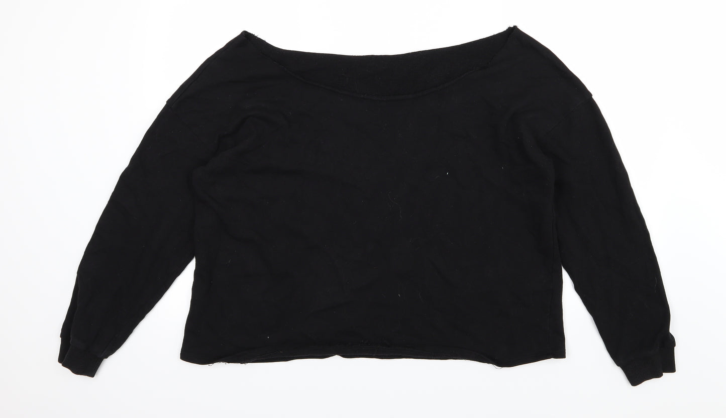 ASOS Womens Black  Jersey Pullover Sweatshirt Size 24