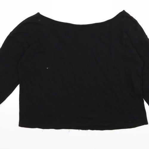 ASOS Womens Black  Jersey Pullover Sweatshirt Size 24