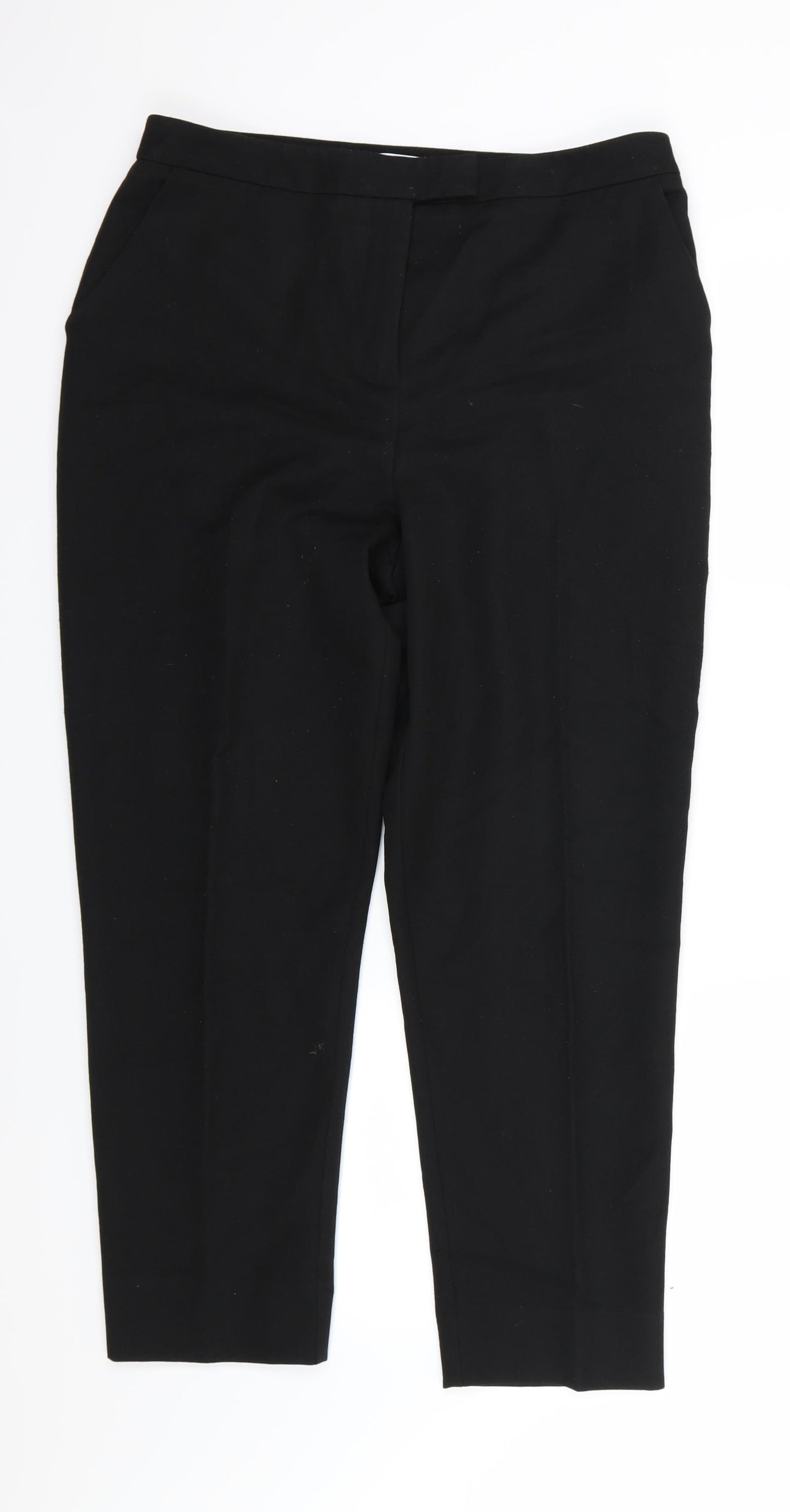 Warehouse Womens Black  Rayon Trousers  Size 14 L27 in