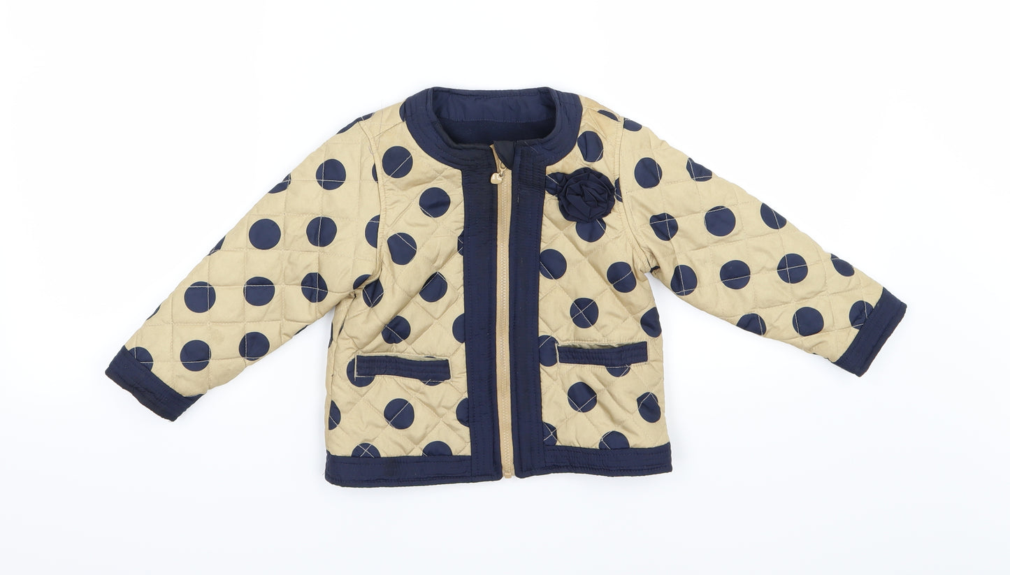 Matalan Girls Gold Polka Dot  Jacket  Size 18-24 Months
