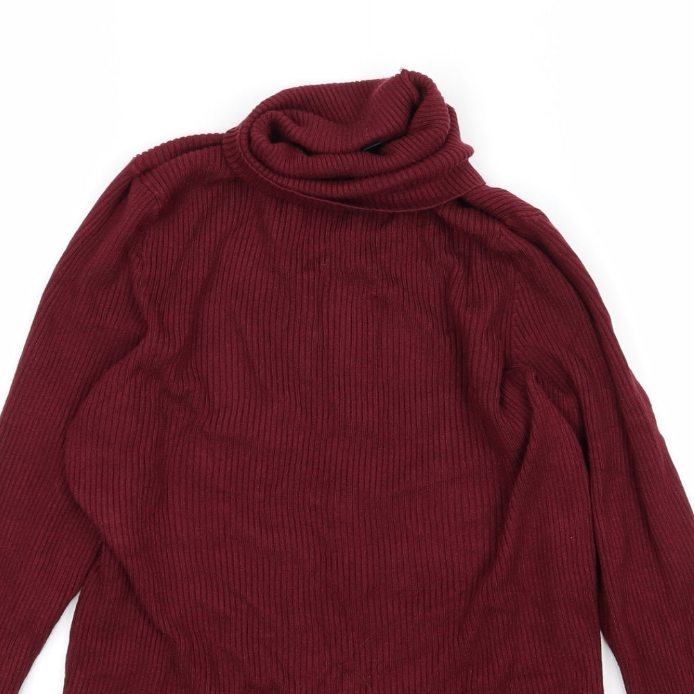 Marks and Spencer Womens Red  Knit Pullover Jumper Size 14  - Burgundy