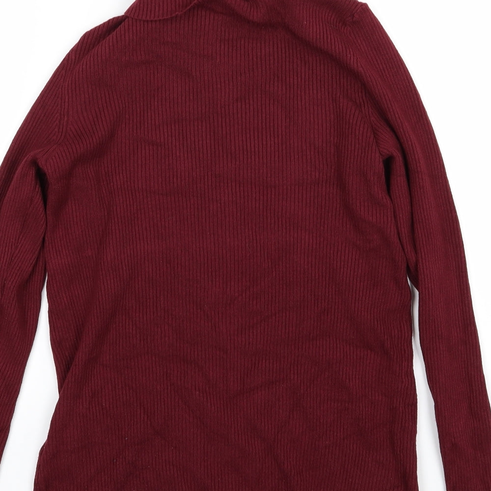 Marks and Spencer Womens Red  Knit Pullover Jumper Size 14  - Burgundy