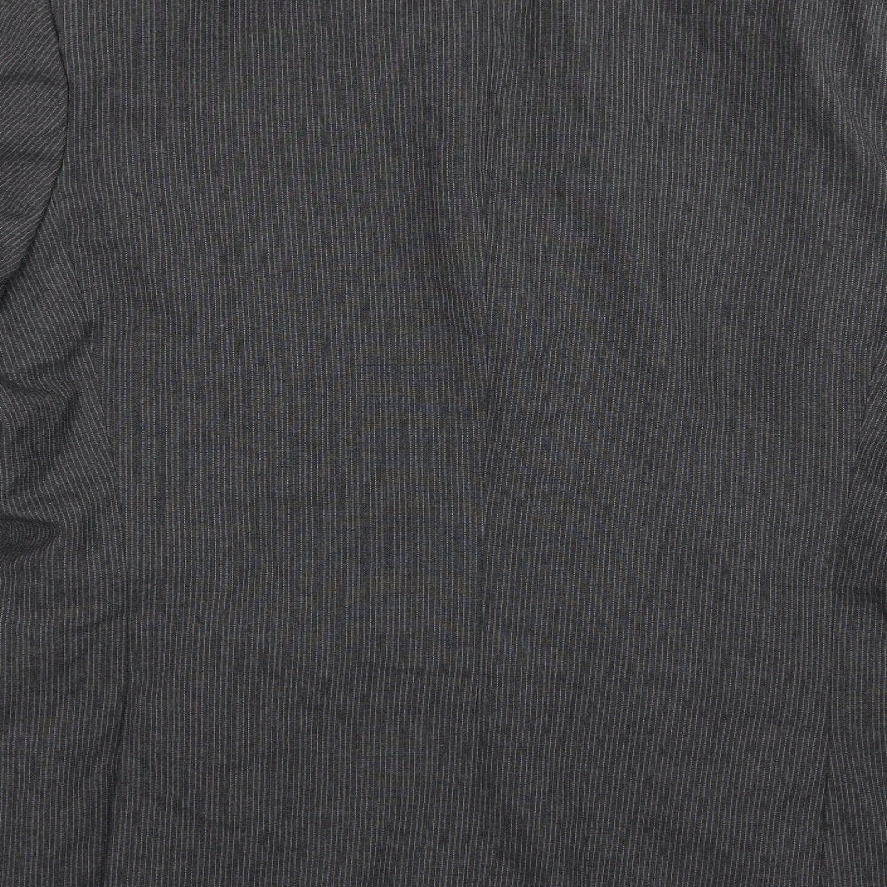 BHS Mens Grey Striped Rayon Jacket Suit Jacket Size 48