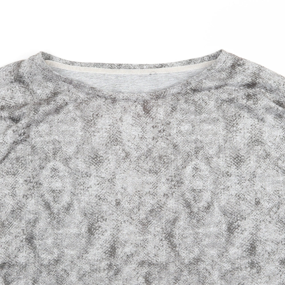 Preworn Womens Grey Animal Print Knit Pullover Jumper Size 18