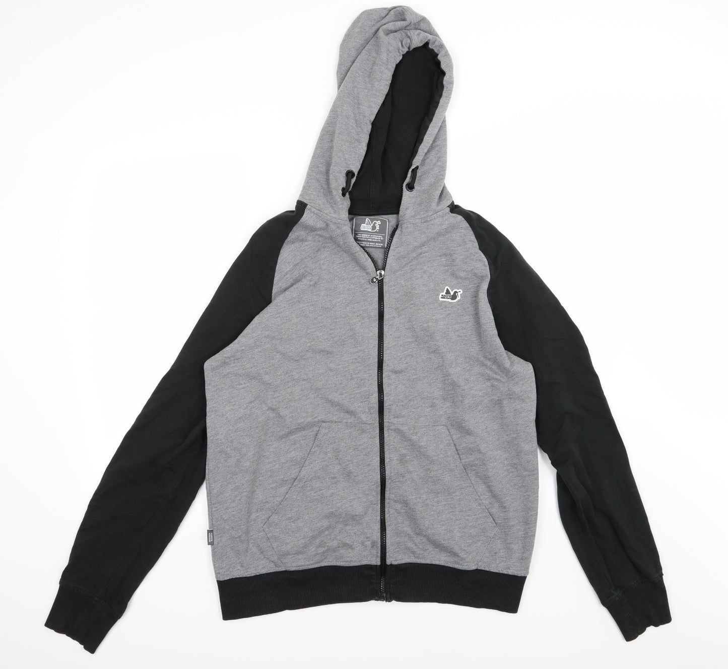 PEACEFUL HOOLIGAN Mens Grey  Jersey Full Zip Hoodie Size XL