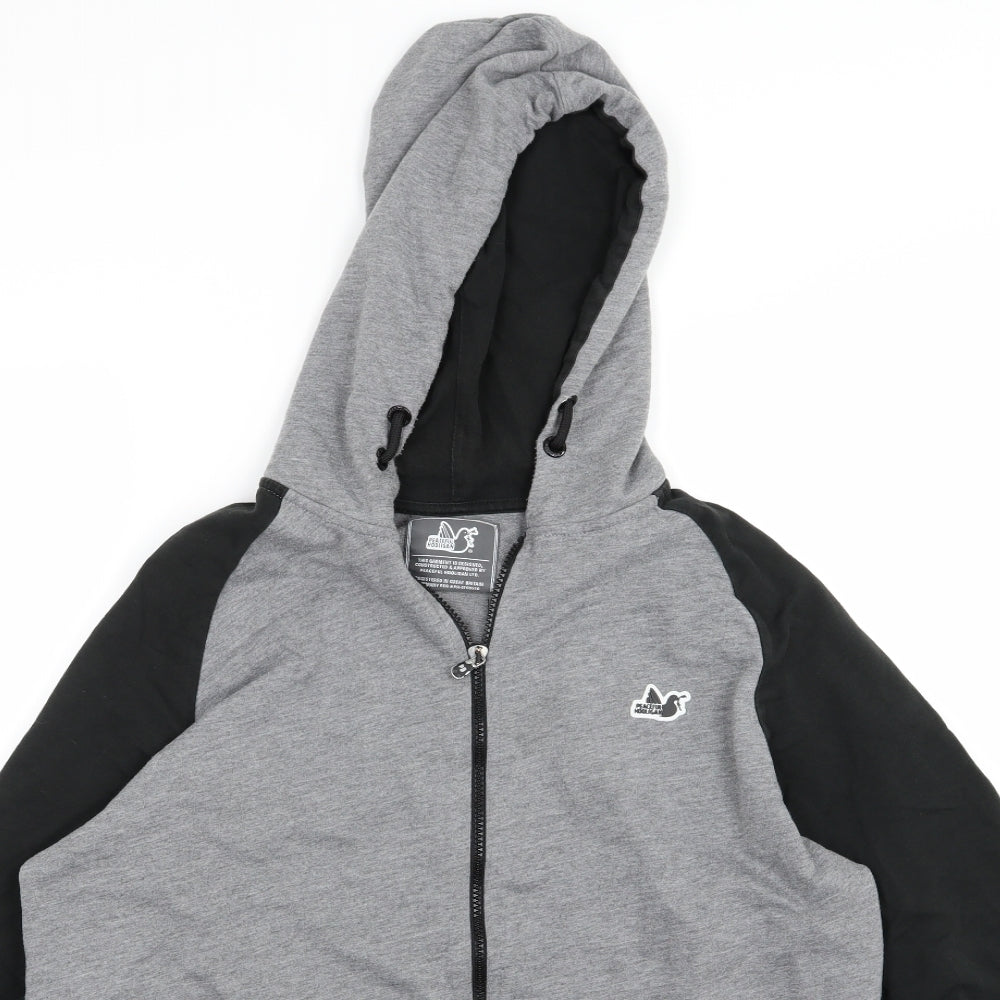 PEACEFUL HOOLIGAN Mens Grey  Jersey Full Zip Hoodie Size XL