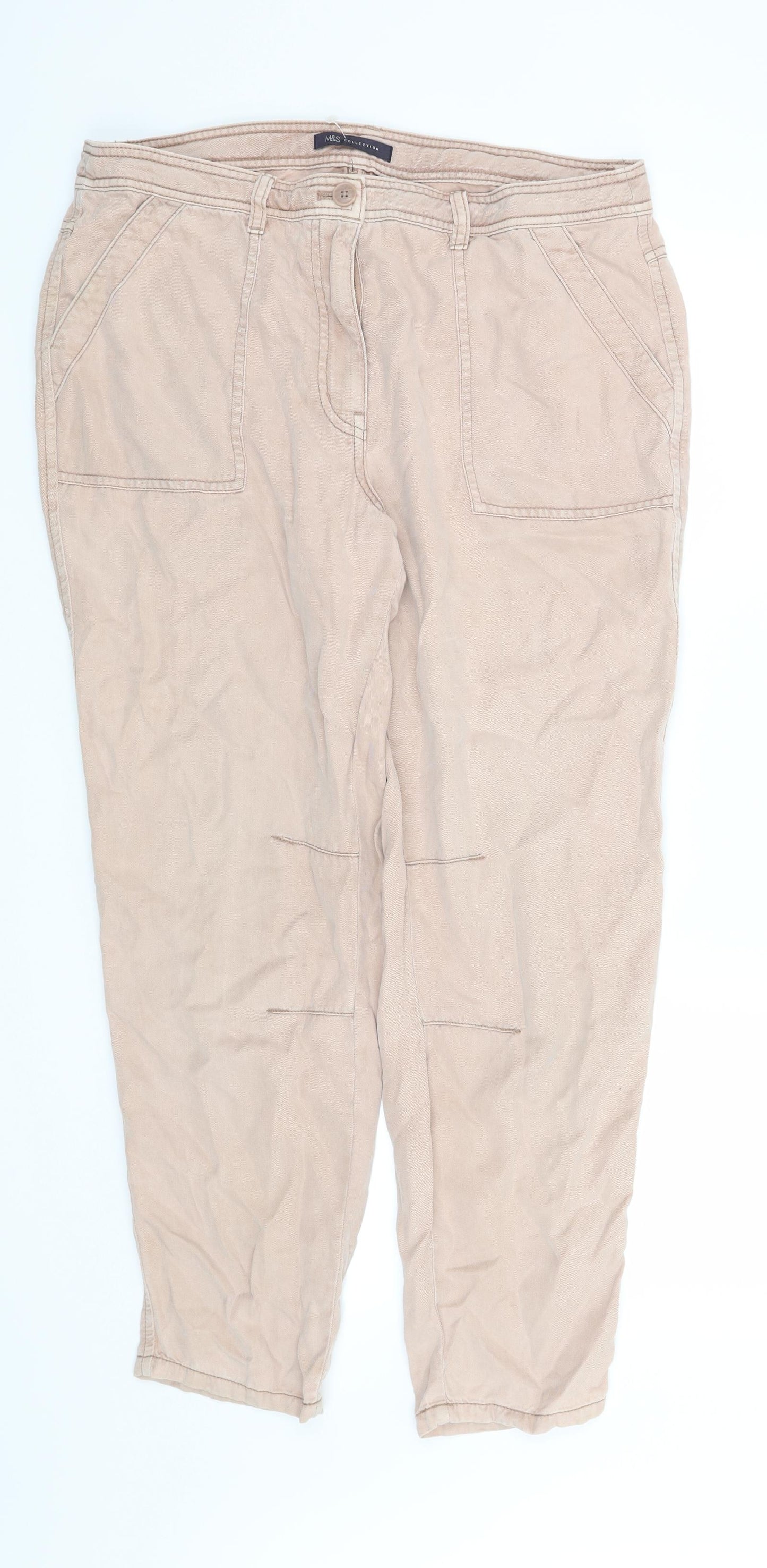 Marks and Spencer Womens Pink   Trousers  Size 14 L27 in