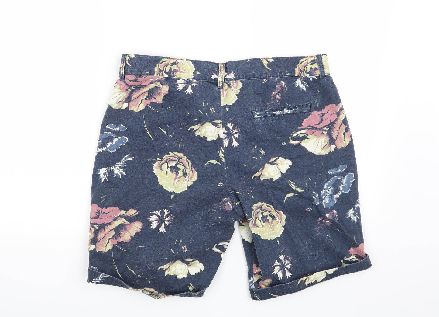 Primark Mens Blue Floral  Chino Shorts Size 34
