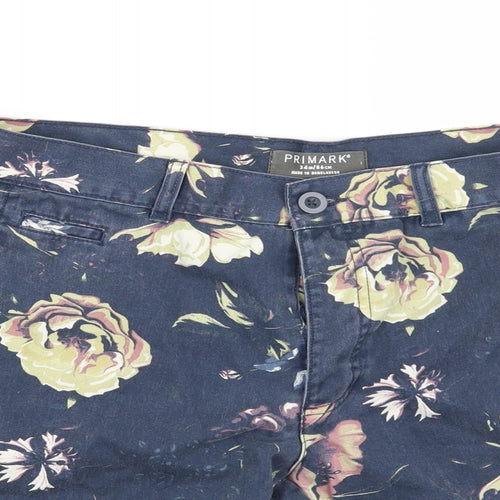 Primark Mens Blue Floral  Chino Shorts Size 34