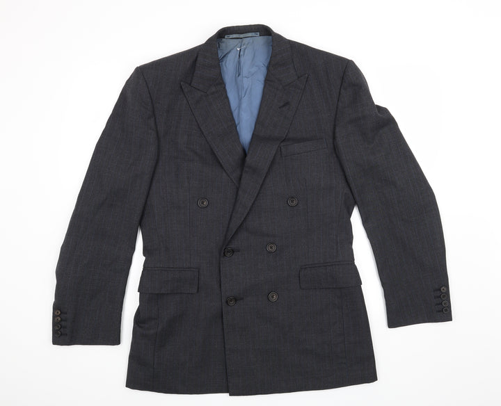 Preworn Mens Grey Striped Jacket Suit Jacket Size 40
