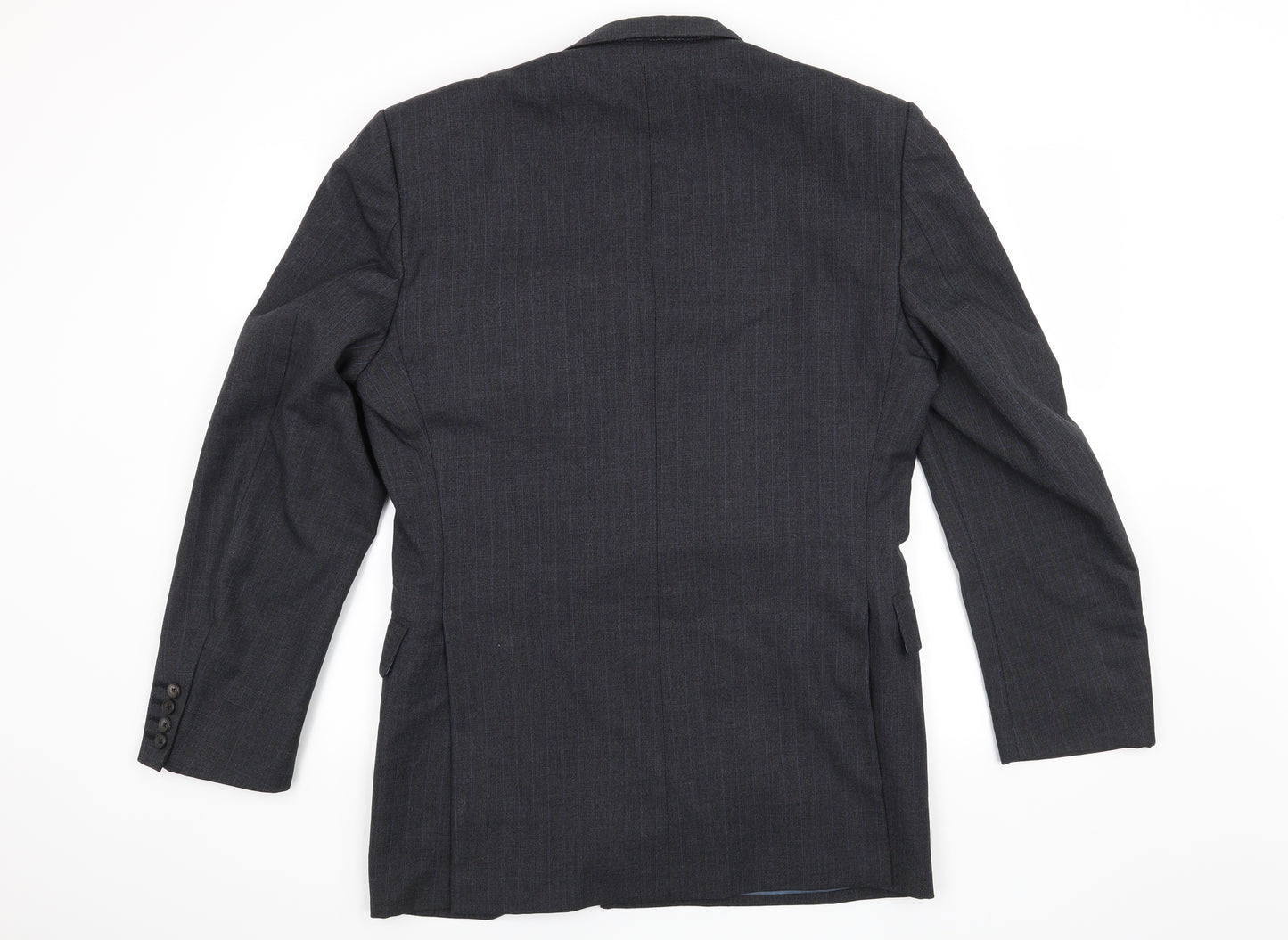 Preworn Mens Grey Striped  Jacket Suit Jacket Size 40