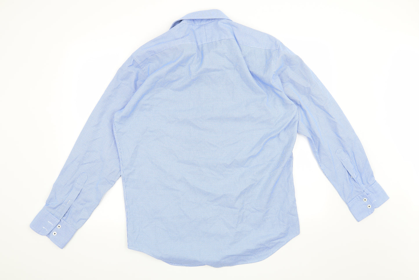 TM Lewin Mens Blue Geometric   Dress Shirt Size 16.5
