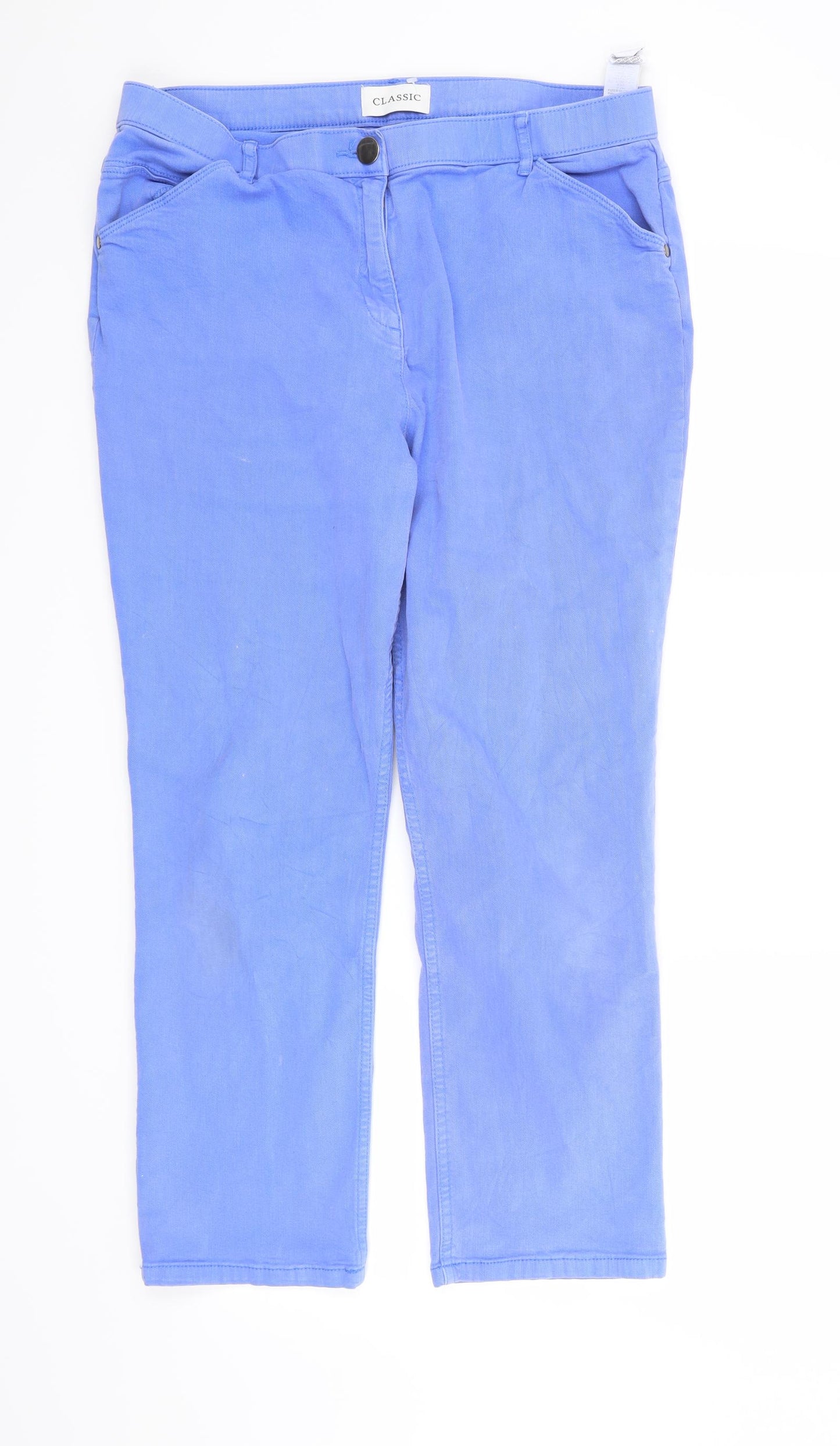 Marks and Spencer Womens Blue   Straight Jeans Size 14 L25 in
