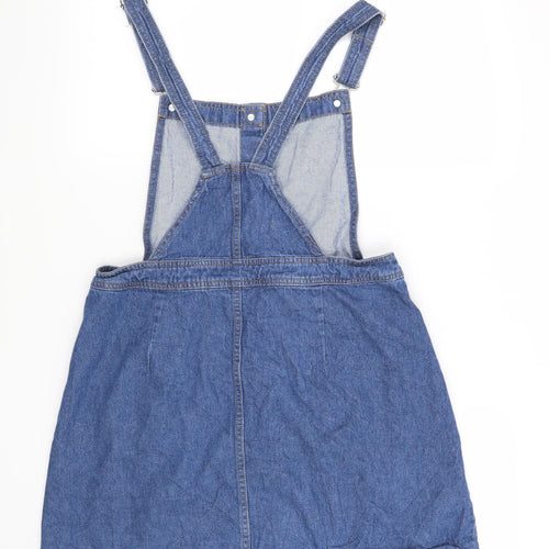 H&M Womens Blue   Pinafore/Dungaree Dress  Size 14