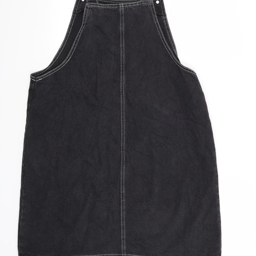 TU Womens Black   Pinafore/Dungaree Dress  Size 14
