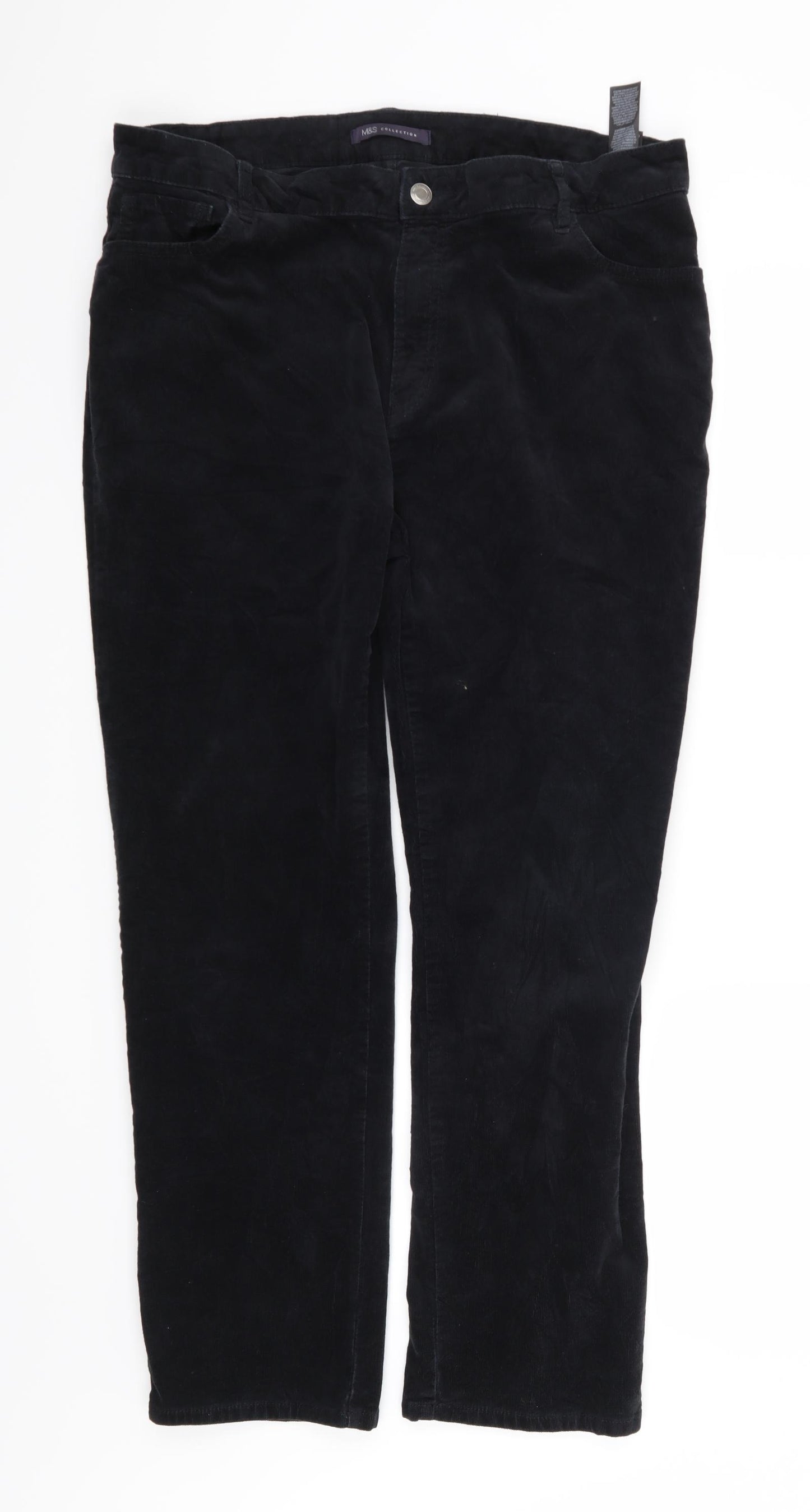 Marks and Spencer Womens Black   Straight Jeans Size 16 L28 in