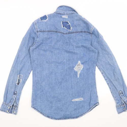 Topshop Womens Blue   Basic Button-Up Size 6