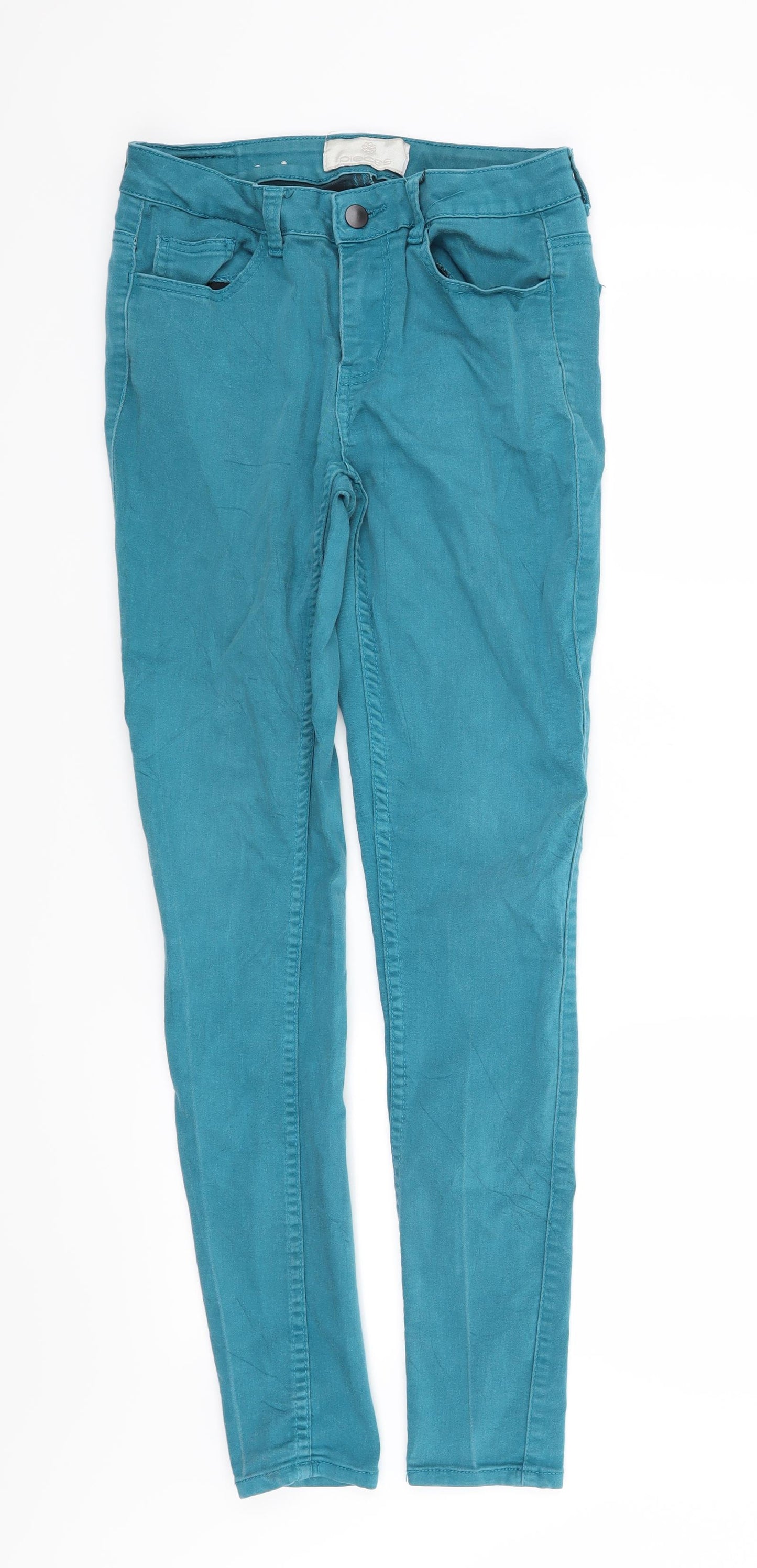 Pieces Womens Blue   Straight Jeans  L30 in