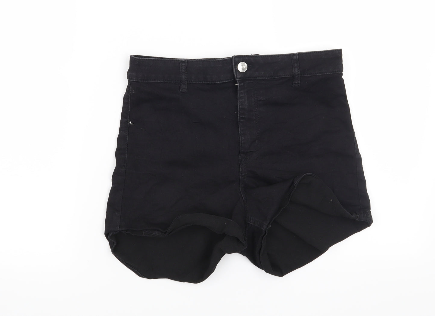 H&M Womens Black   Cut-Off Shorts Size 12